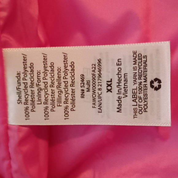 Free Assembly Women's Oversized Puffer Vest XXL Camouflaged Brown Pink interior - Picture 10 of 12